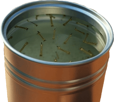 tin can with larvae